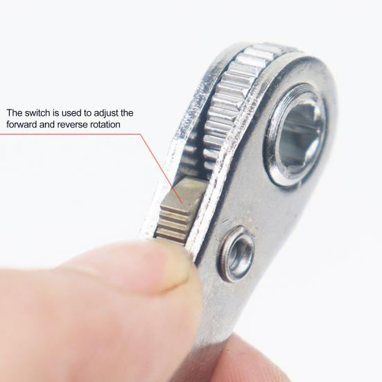 Skraldenøkkel med sklisikkert håndtak Dobbelthodet design Kompakt bærbar Forover Revers Kryssalbue Flat hodenøkkel