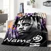 Customiz Name Personality Juice WRLD Blanket Soft &Warm Sofa Office Bed Travel Lunch Break Blanket, Gift Suitable All Seasons