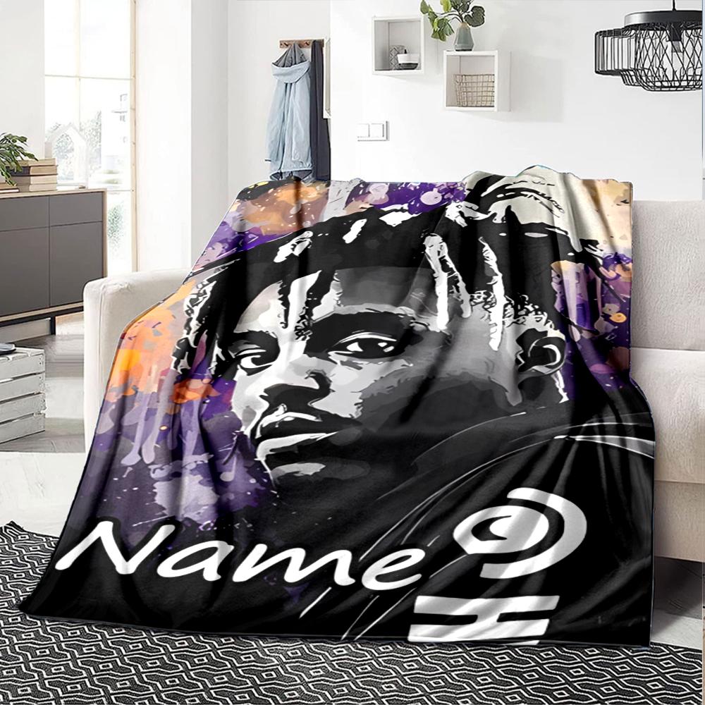 Customiz Name Personality Juice WRLD Blanket Soft &Warm Sofa Office Bed Travel Lunch Break Blanket, Gift Suitable All Seasons