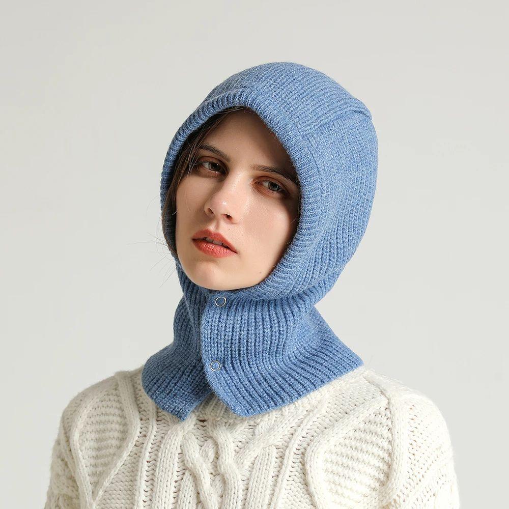 Ear Protection Scarf Outdoor Bonnet Hat Women Winter Cap Pullover Cap Beanies Hat Knitted Hats