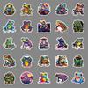 Colorful Frog Cartoon Animal Stickers: Trendy, Creative, Waterproof for Journals & Luggage (50 Sheets)