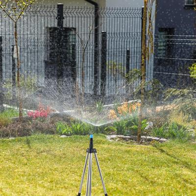 Tripod Sprinklers For Yard 360 Degree Sprinkler Stand Tripod Outdoor Adjustable Height Watering Equipment For Yard Flower Bed