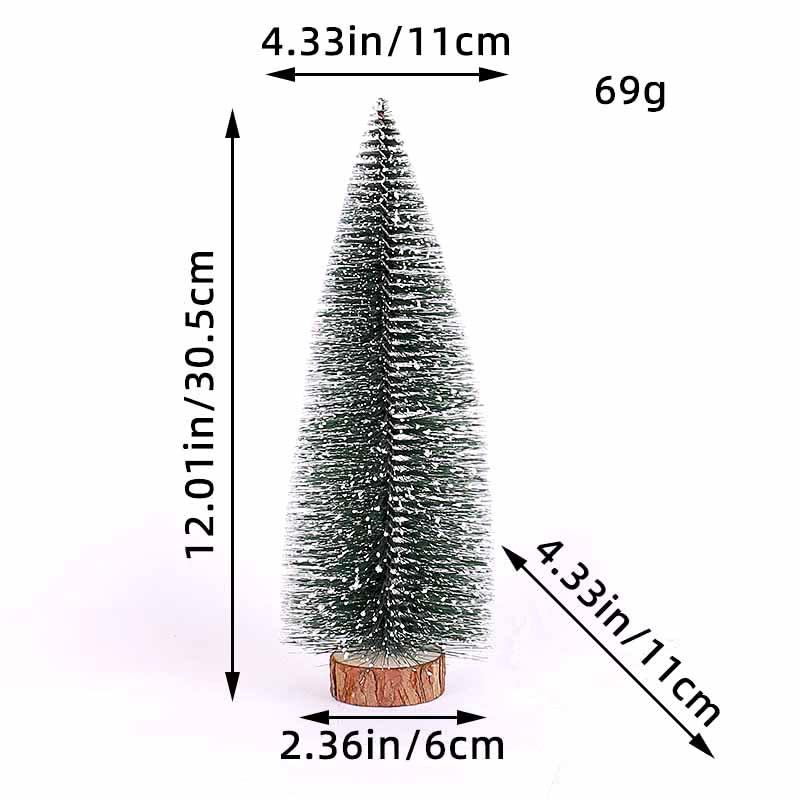 5 Pcs Different Size Pine Needles Tree with Snow, Mini Table Christmas Tree, Christmas Tree Gift for Kids and Friends, New Year's Tree Decoration