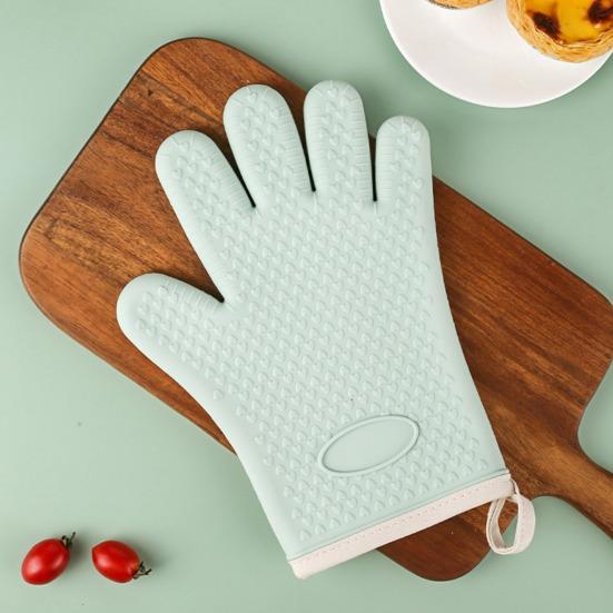 Silicone Oven Mitts Heat Resistant Anti-scald Gloves Non-slip Grip Microwave Safe Mitts