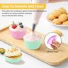 24/60 Pcs Silicone Cake Cup Assorted Shapes Baking Cups High Temperature Resistant Bagel Baking Cups for Muffin Jello Cake Tools