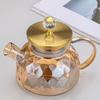 Amber color Diamond Glass Household Kettle Heat-resistant thickened glass household juice flower teapot 1750 ml