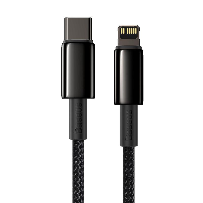 Baseus Tungsten Gold USB-C To Lightning Cable, 20W, 5A, PD, 2M (Black)