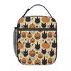 Sac à lunch isotherme à motif sorcière chat noir citrouille Halloween pour femmes et enfants, étanche, pour femmes et enfants.