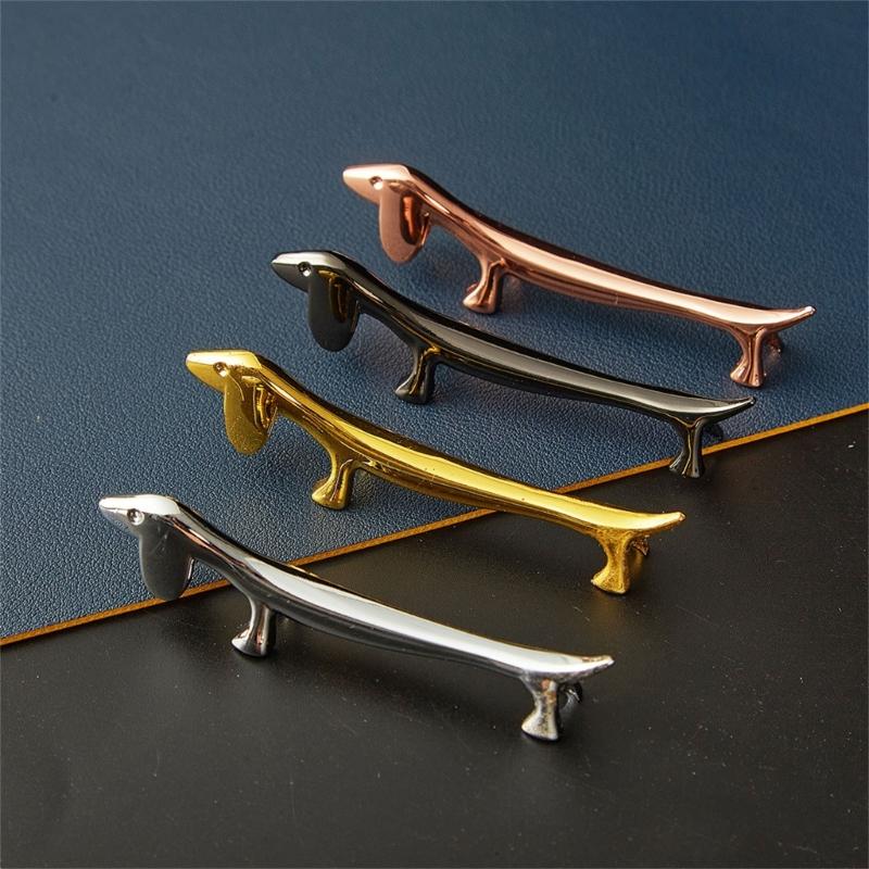 Praktiske spisepinnestøtter i sinklegering med dachsform, hendig dachs-spisepinnestøtteholder, slitesterkt kjøkkentilbehør