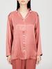 Gunze KaiminNavi Sleep Navi Long Sleeves and Silk Rose New Size M Pajamas, 100% Silk, Pants, Satin, Women's, Pink, Model,