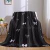 Lace & Bow Stripes Flannel Blanket Warm Soft Halloween Christmas Couch Warm Cozy Decorative Decor Gift for All Season