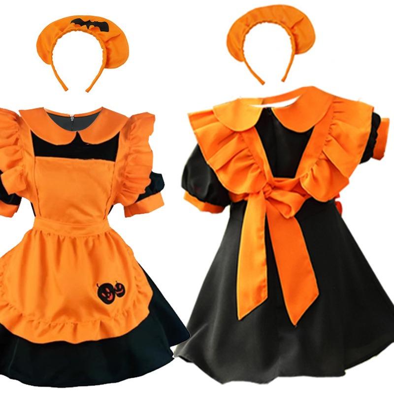 Halloween Erwachsenenkostüm Kürbis Magie Hexe Elfenrock Cosplay Cosplay Party Dienstmädchenkostüm
