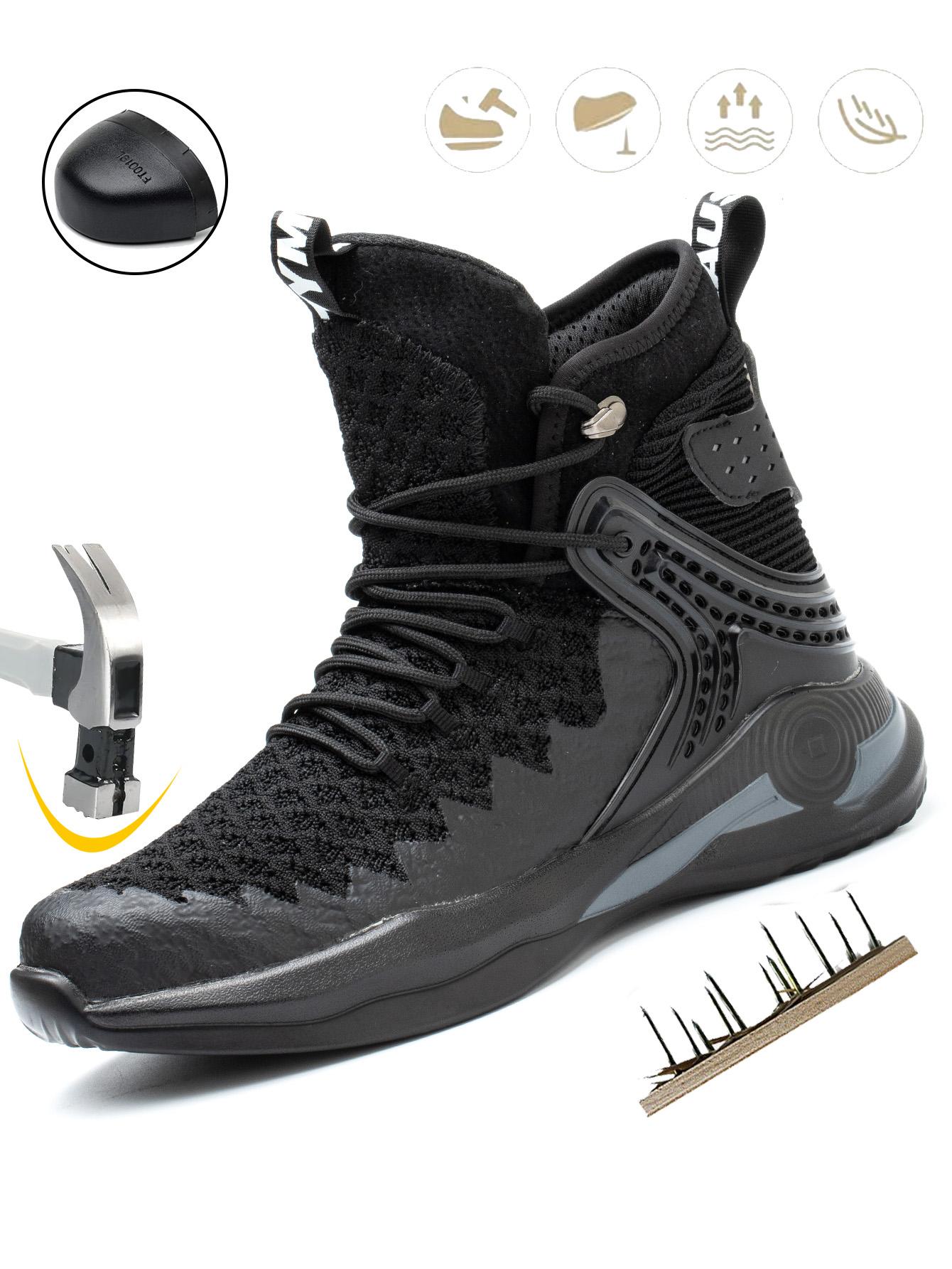 

Men s High-Top Work Boots Safety Smash-Proof Steel Head Puncture-Proof Kevlar Outdoor Men s Safety Shoes 40