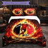 Belgium Football Pattern 3 Pieces Bedding Set Soft Microfiber Duvet Cover with Pillow Cases for Bedroom