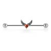 Stainless Steel Zircon-Studded Industrial Barbell Ear Piercing