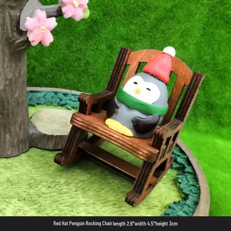 Handmade Cute Frog Rocking Chair Ornament - Healing Resin Craft for Desktop or Car Decor