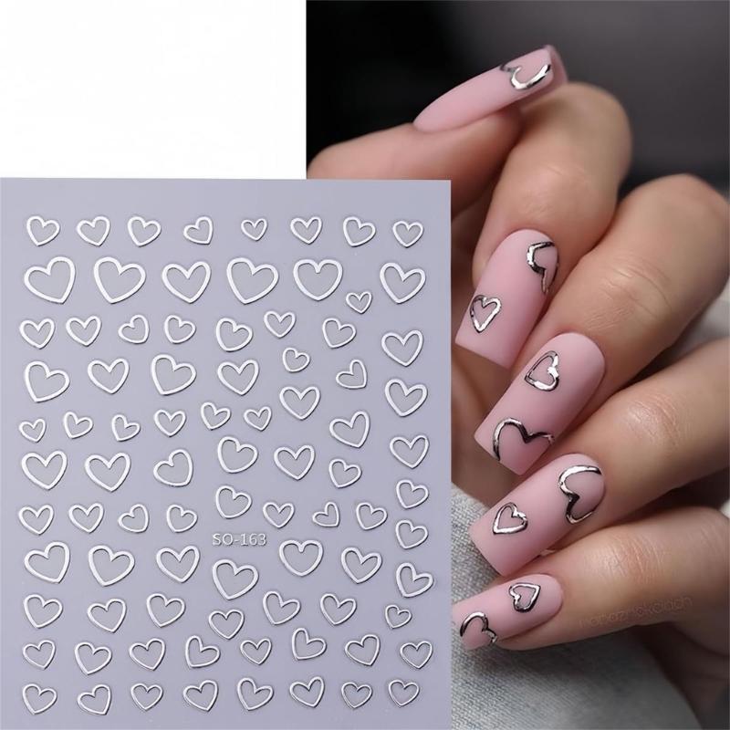Valentinstag Nagelkunst Aufkleber 3D Klebe Rot Herz Nagel Abziehbilder Nagel Zubehör Nagelkunst Design Dekoration Zubehör