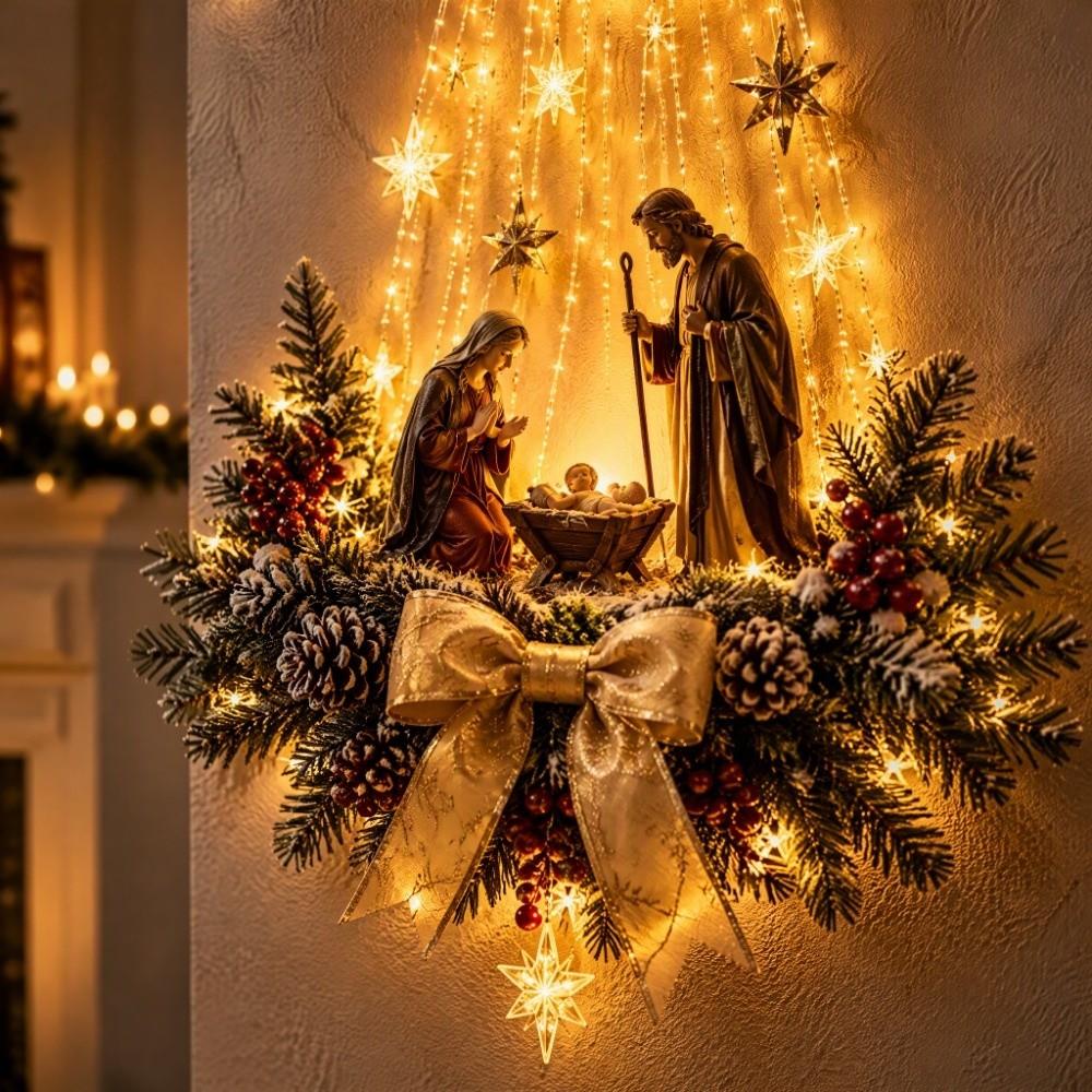 Snow Trail Shape Lighted Wall Decoration Christmas Trail Wall Light Christmas Wall Decor