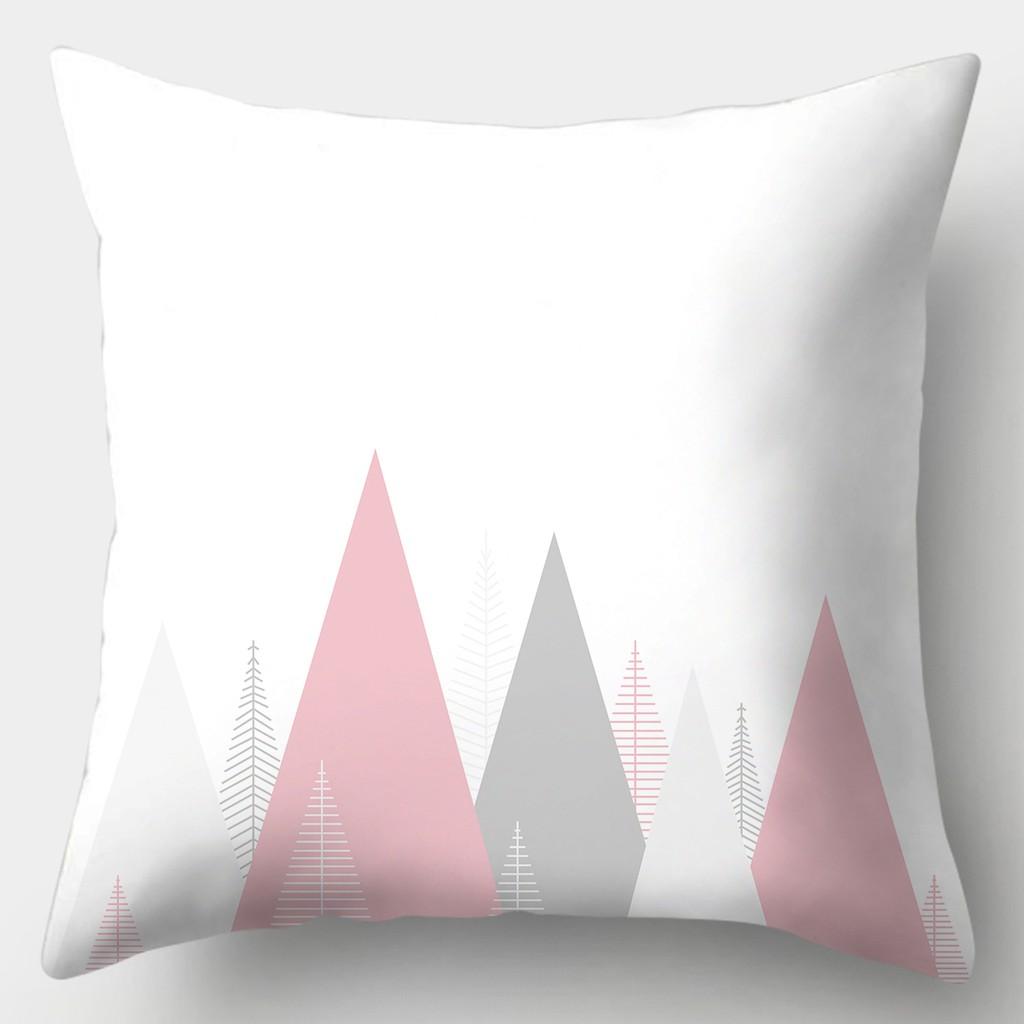 Pink Plaid Pillowcase Square Sofa Pillowcase Striped Plaid Cushion Cover