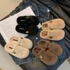 Winter Fluffy Fur Slippers Women Platform Slip-on Female Footwear Loafers Fur Casual Slides Autumn Comfort Home Mueller Shoe