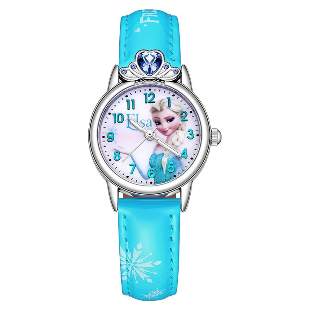 Elsa Girls Light-Up Watch Blue Gift Edition for Kids School Entrance Ceremony