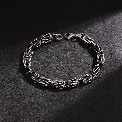 8mm New High-end, Personalized, and Niche Design Titanium Steel Vintage Heavy Metal Bracelet
