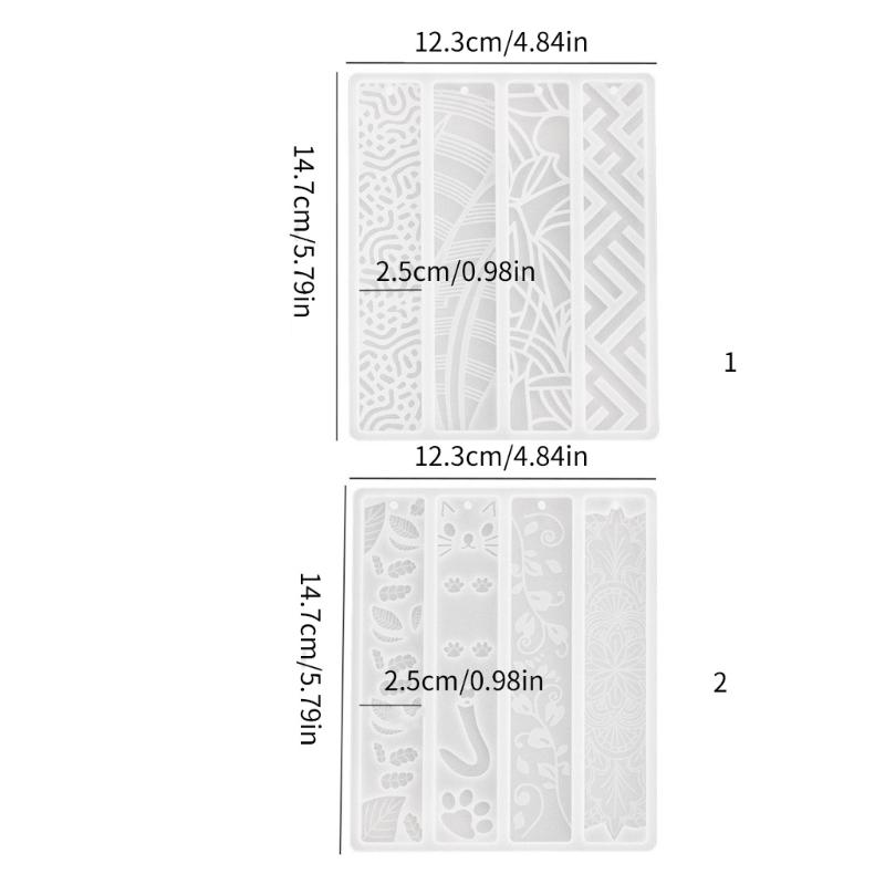 Silicone Mold for DIY Crystal Dropping Bookmark Personalized Irregular Geometric Patterns Adorned Bookmark Crafting Mold