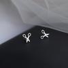 Mini Personality 925 Sterling Silver Scissors Stud Earrings for Women Korean Geometry Designer Jewelry Accessory Gifts Colorfast