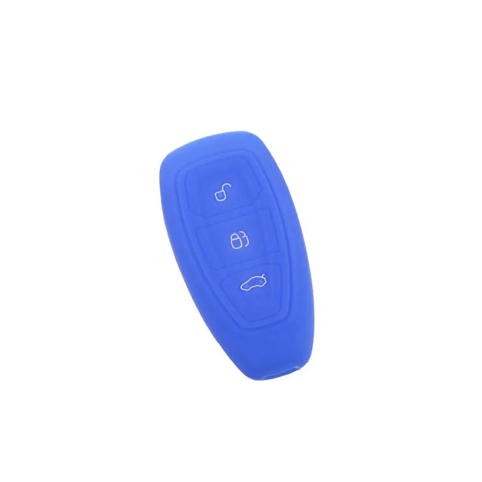 Silicone Key Cover For Ford Fiesta Focus Mondeo Mk4 Mk3 Ranger Ecosport Kuga 2 3 St Car Smart Remote Key Case Fob