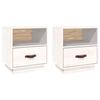 VidaXL Bedside Tables 2 Pcs White 40x34x45 Cm Solid Pine Wood818298