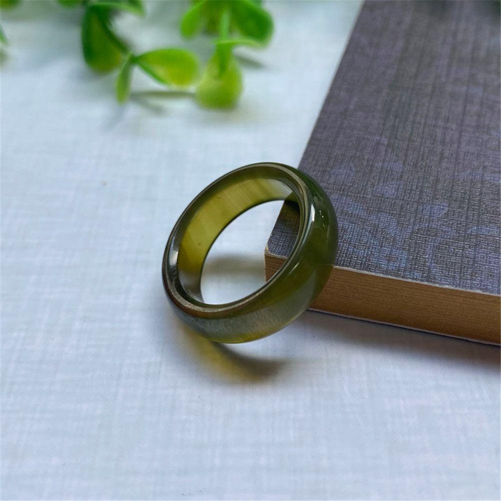 Fashion Natural Stone Ring Unisex Black Green Red Agates Circle Finger Rings Wedding Band Christmas Charms Jewelry Gifts