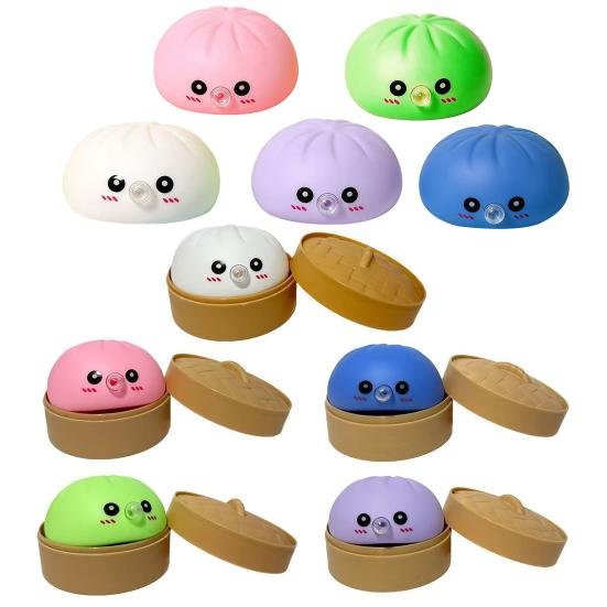 Cartoon Expression Bubble Dumpling Toy Stress Relief Steamed Bun Squeeze Fidget Toy Hand Relaxation Decompression Tool