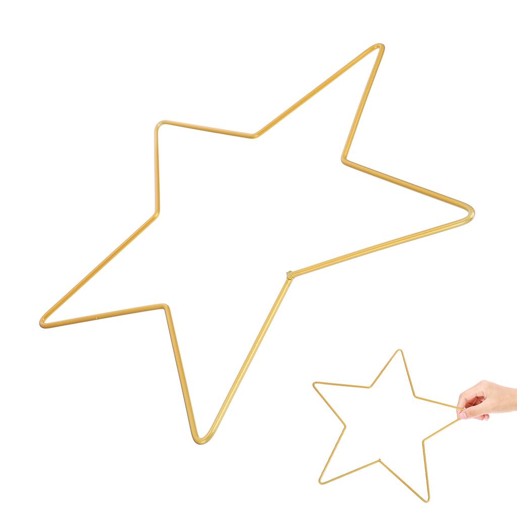 30CM Schmiedeeisen fünfzackiger Stern Weihnachtsdekorativer Weihnachtskranz Weihnachtsbaum Sternspitze Weihnachten Metall Makramee Ring