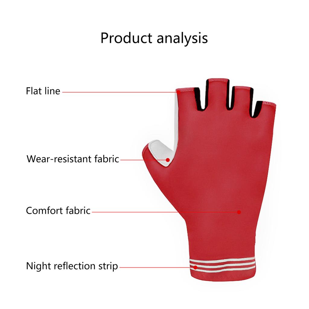 Half Finger Cycling Gloves Mounting Bike No-Slip Shock Absorbent Palms Grip Wicking Lightweight Nylon Compression Gloves