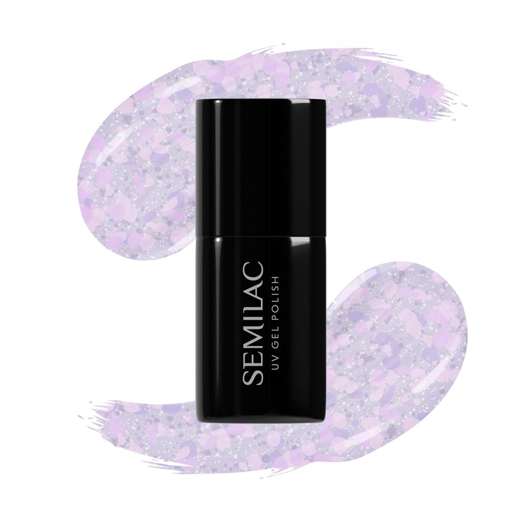 Hybridní lak na nehty Crushed Ice #492 Semilac Icy Lavender 7 ml