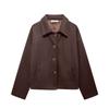 Ladies' Solid Color Fashionable Long Sleeved Button Casual Top,  Jacket Jacket Jacket
