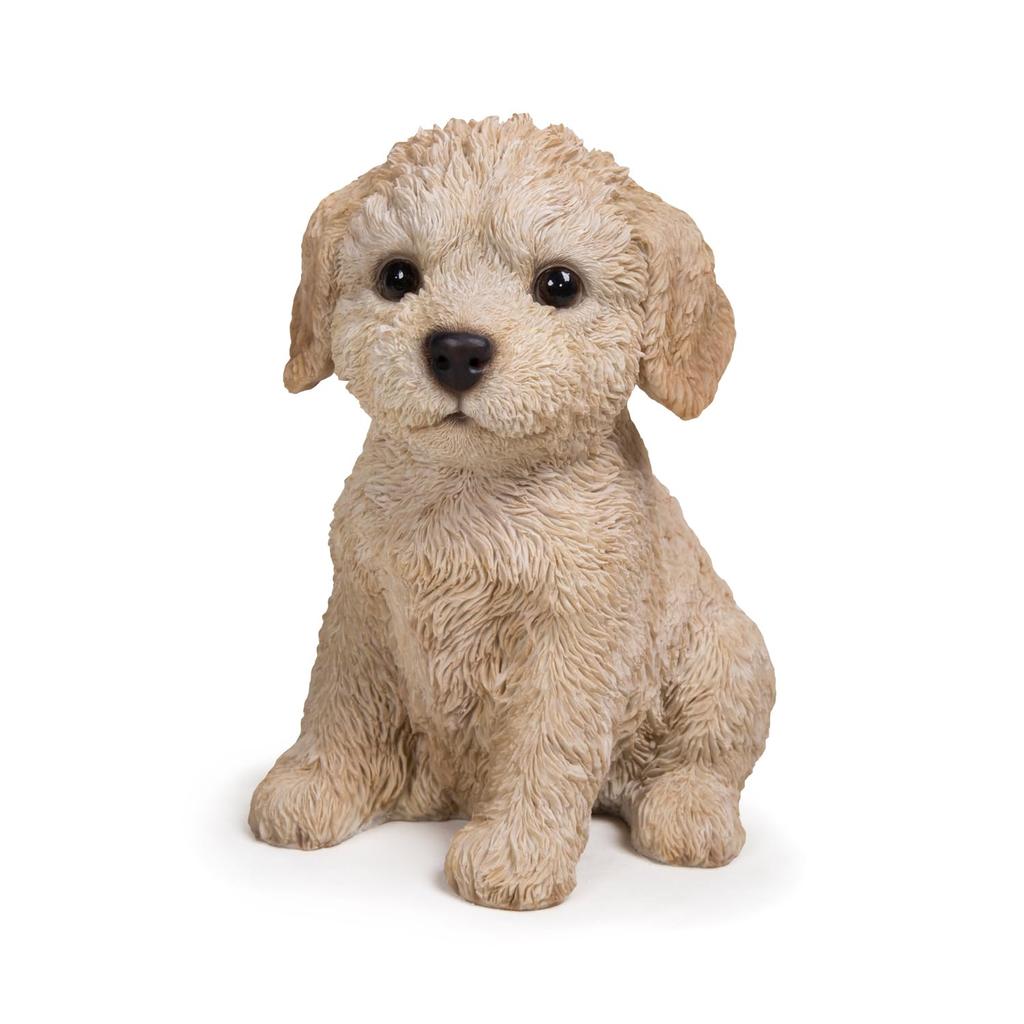 Ubia Sitting Poodle Puppy 17.1 x 12.8 x 19.8 cm Doll Figurine Ornament Animal Garden Decor Dog H15190