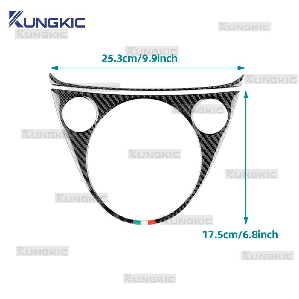 Trim For Abarth 595/695/500C/Fiat 500/500c/500e 2016-2024 LHD RHD Car With Tricolor Gear Shift Panel Real Soft Carbon Fiber