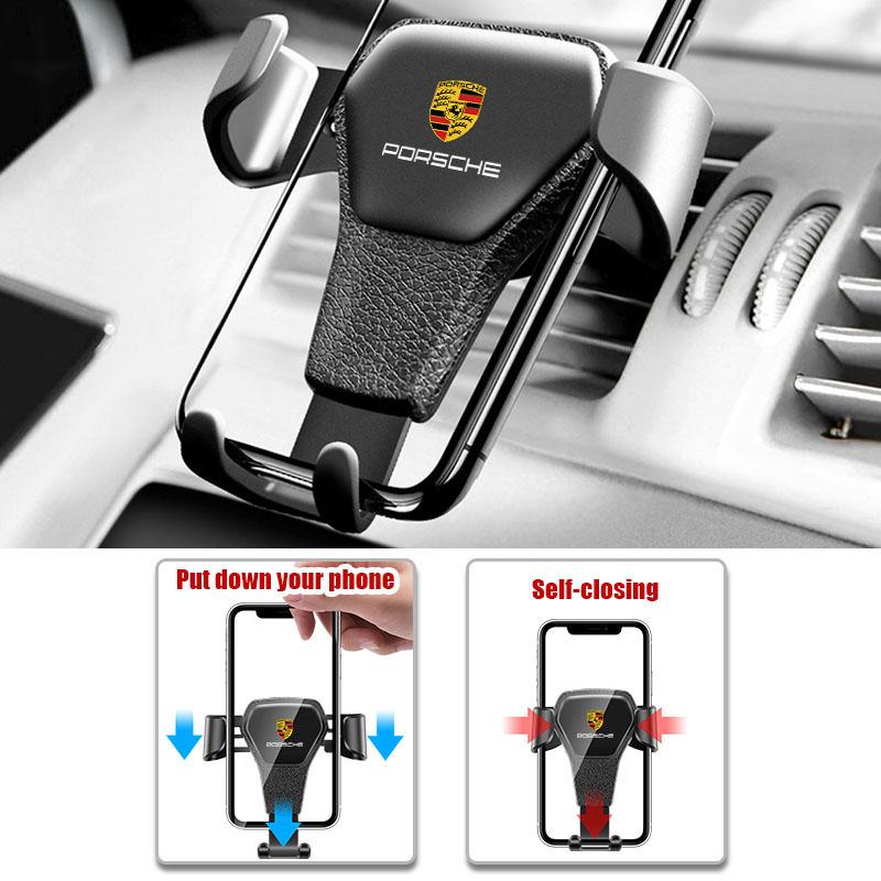 360° Rotation Gravity Car Phone Air Vent Fixed Brace For Porsche Cayenne 911 Panamera Macan Boxster Carrera-GT 928 918-Spyder IK8