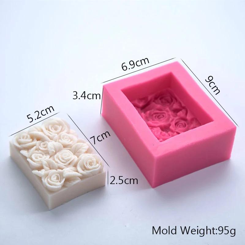 

3D Rose Soap Silicone Mold for DIY Handmade Flowers Cake Chocolate Candle Craft Gift Molds Aromatherapy Soap Making Supplies Яскраво-рожевий