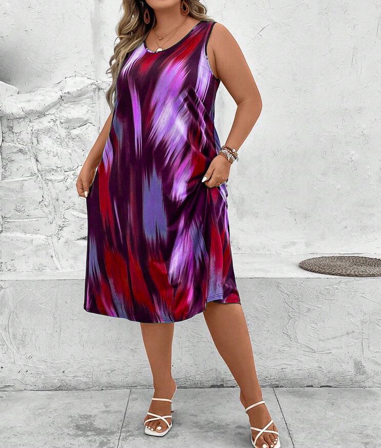 2024 Spring-Summer Trendy Plus-Size Women's Printed Dress