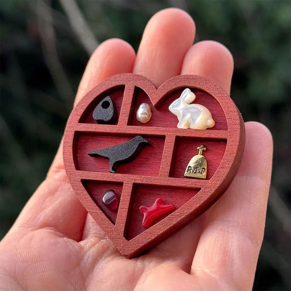 Heart Star Nut Miniature Trinket Shelf Variety Grids Dollhouse Shelf  Doll House