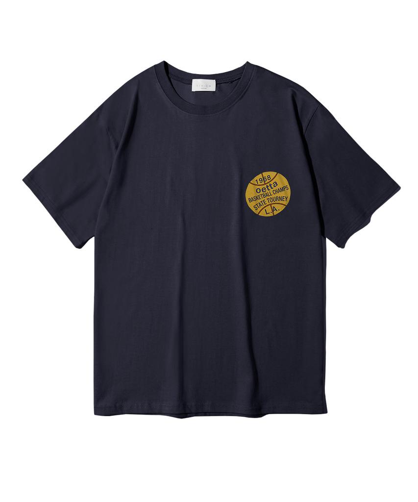Oeta Basketball Logo Double Cotton Oversized Short Sleeve T-Shirt Ots26007(10 Colors) (Type A)