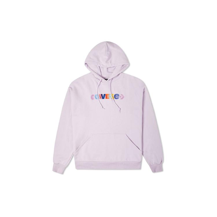 (WMNS) Converse Contrasting Colors Alphabet Embroidered Knit Hoodie Purple Women s 10023947-A03 XXL