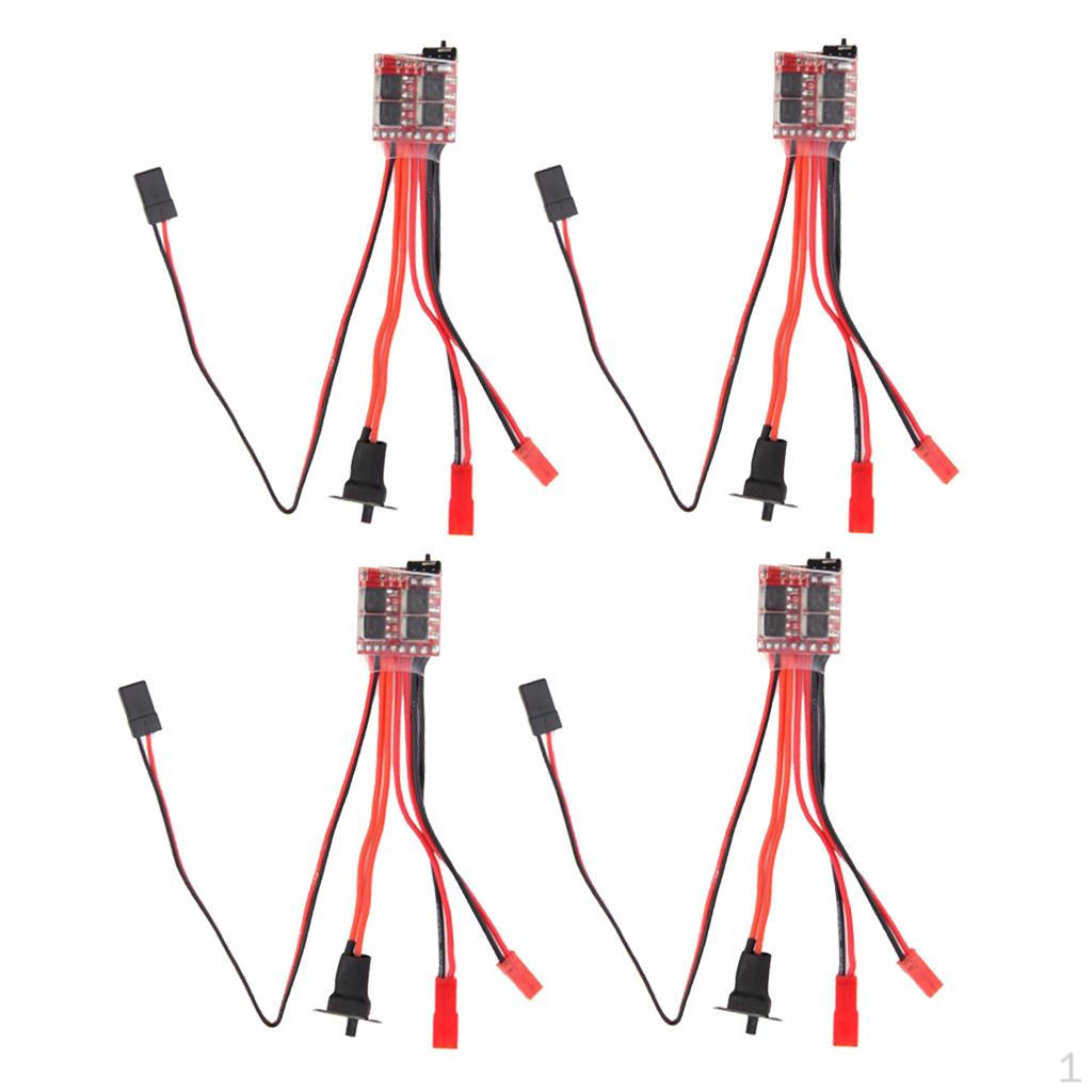 

4 Piece 20A Brush Motor Controller ESC For RC Tank boat 3-9.4V