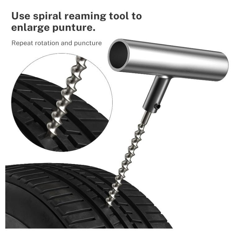 33/58Pcs Auto Tire Repair Set Puncture Repair Tools Car Motorcycle Bike Emergency Heavy Duty Tubeless Tire Repair Rivet Tool Set