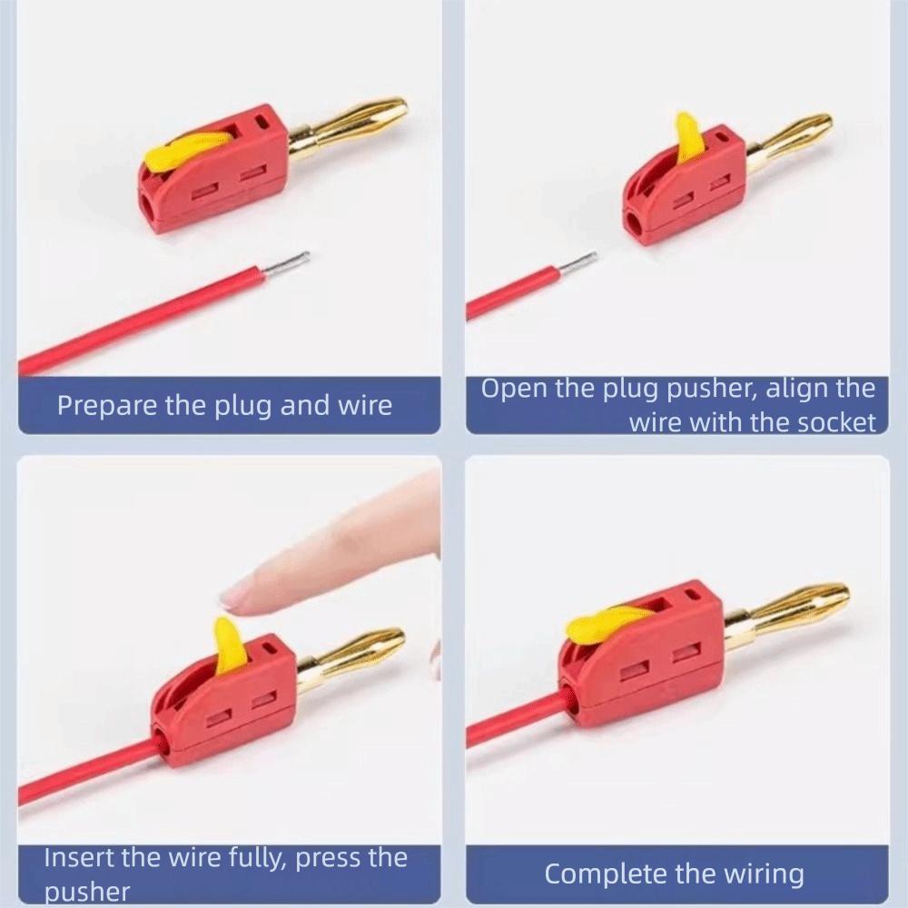 Fast Circuit Connection Banana Plug Gold Plated Contacts Stable Transmission Gold Plated Banana Plug Optimally Conductivity