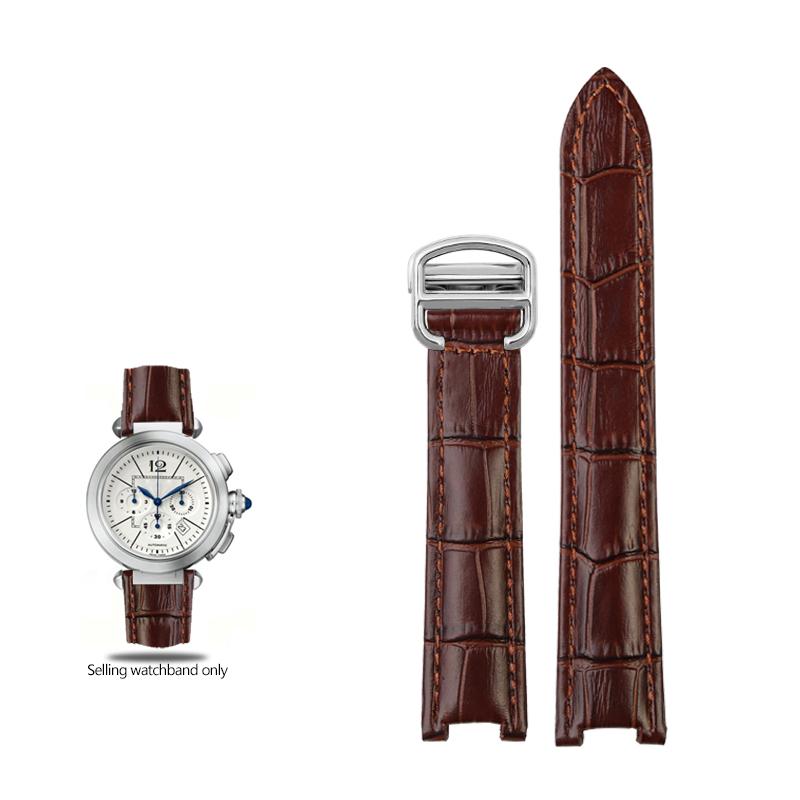 

Ремінець з коров ячої шкіри увігнутий 18*10 мм 20*12 мм коричневий чорний з телячої шкіри браслет розкладна застібка для ремінця годинника Cartier PASHA W3108 18mm-10mm