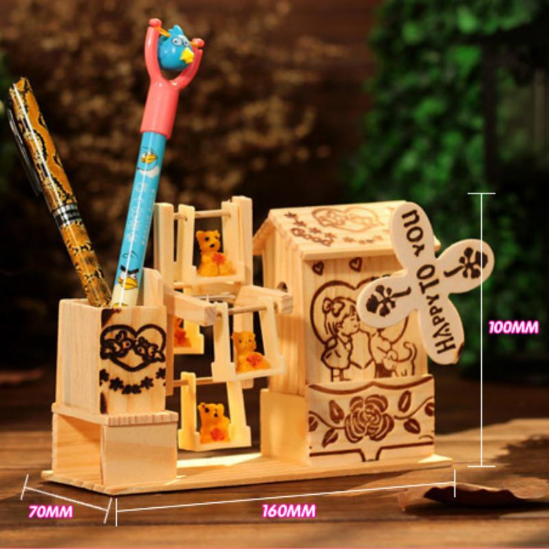 

1 шт. Музыкальная шкатулка Ветряная мельница Мультяшный музыкальный подарок Студент Деревянные поделки Медведь Колесо обозрения Спутник в невзгодах Домашний декор