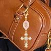 Pink Charm Cross Keychain for Car Bag Keyring